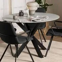 Florence Heaven 4-Seater Round Dining Table - Grey, Ceramic
