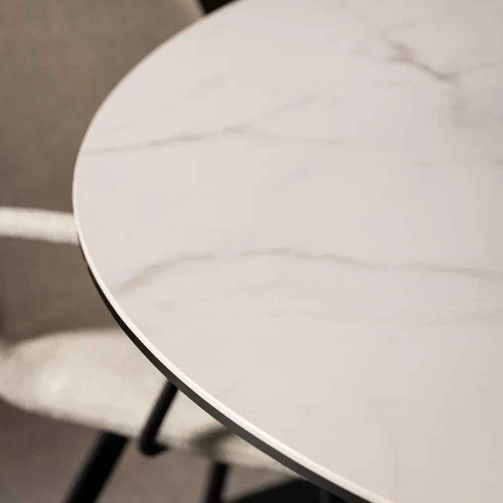 Florence Heaven 4-Seater Round Dining Table - White, Ceramic