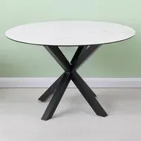 Florence Heaven 4-Seater Round Dining Table - White, Ceramic