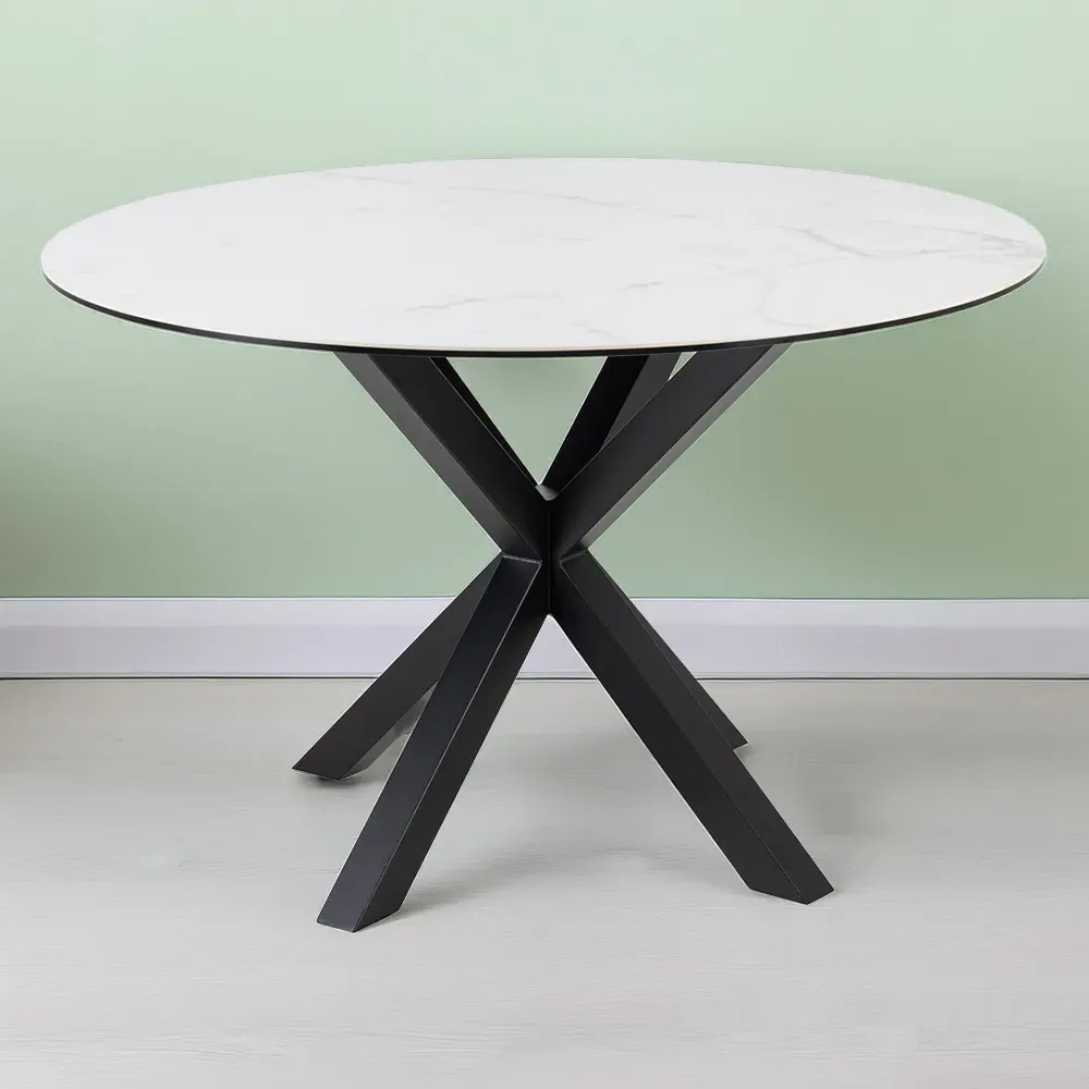 Florence Heaven 4-Seater Round Dining Table - White, Ceramic