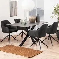 Florence Heaven 6-Seater Dining Table - Black, Ceramic