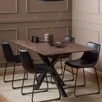 Florence Heaven 6-Seater Dining Table - Brown, Ceramic