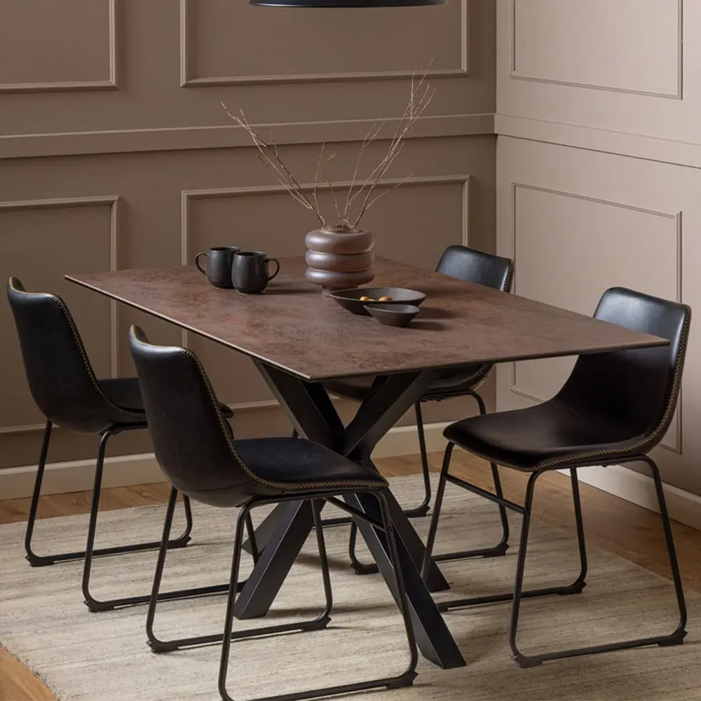 Florence Heaven 6-Seater Dining Table - Brown, Ceramic