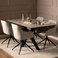 Florence Heaven 6-Seater Dining Table - Grey, Ceramic