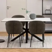 Florence Heaven 6-Seater Dining Table - White, Ceramic