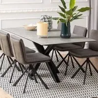 Florence Heaven 8-Seater Dining Table - Grey, Ceramic