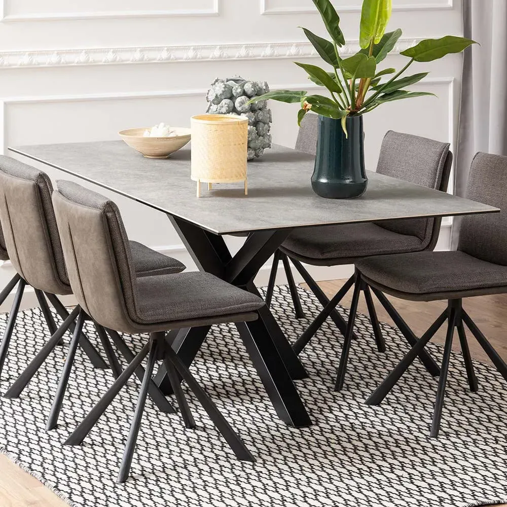 Florence Heaven 8-Seater Dining Table - Grey, Ceramic