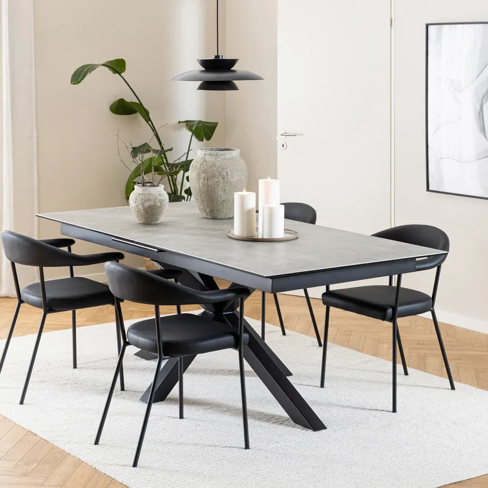 Florence Heaven 8-Seater Extendable Dining Table - Grey, Ceramic