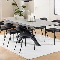 Florence Heaven 8-Seater Extendable Dining Table - Grey, Ceramic