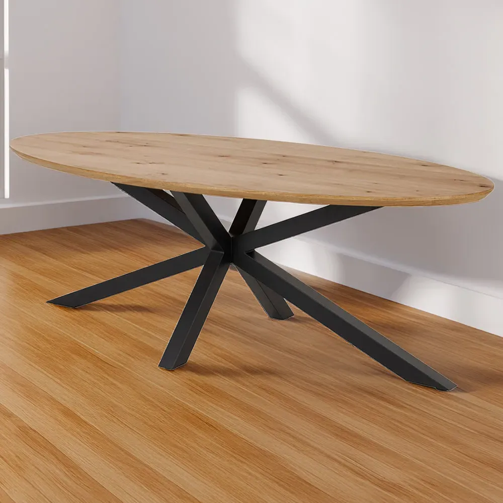 Florence Heaven Oval 4-Seater Dining Table - Brown, Oak