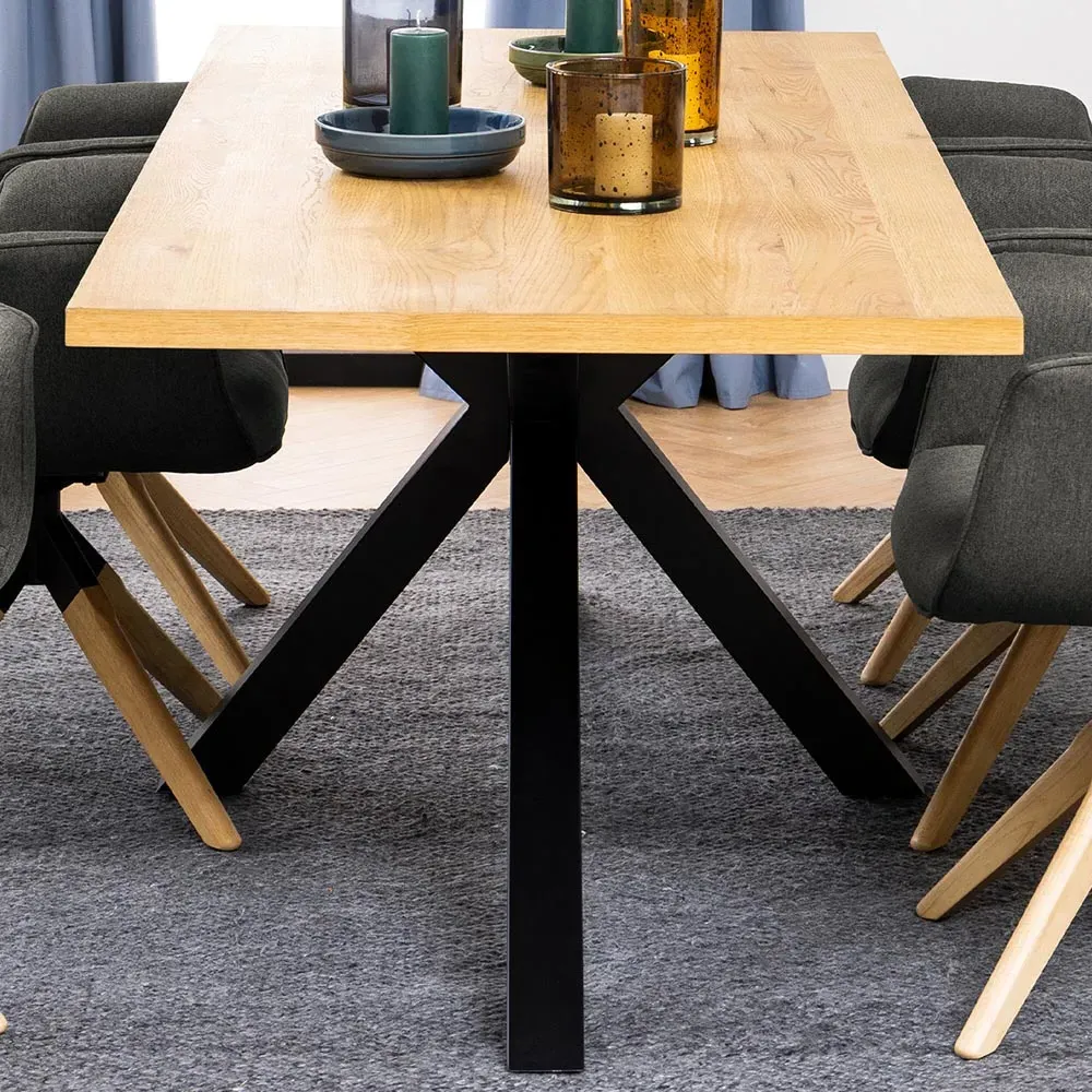 Florence Heaven Rectangular 10-Seater Dining Table - Brown, Oak