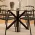 Florence Heaven Round 4-Seater Dining Table - Black, Glass