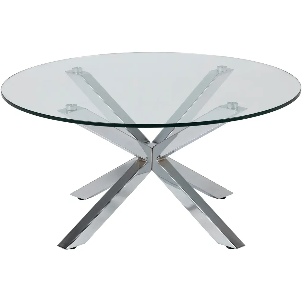 Florence Heaven Round Coffee Table - Silver, Glass