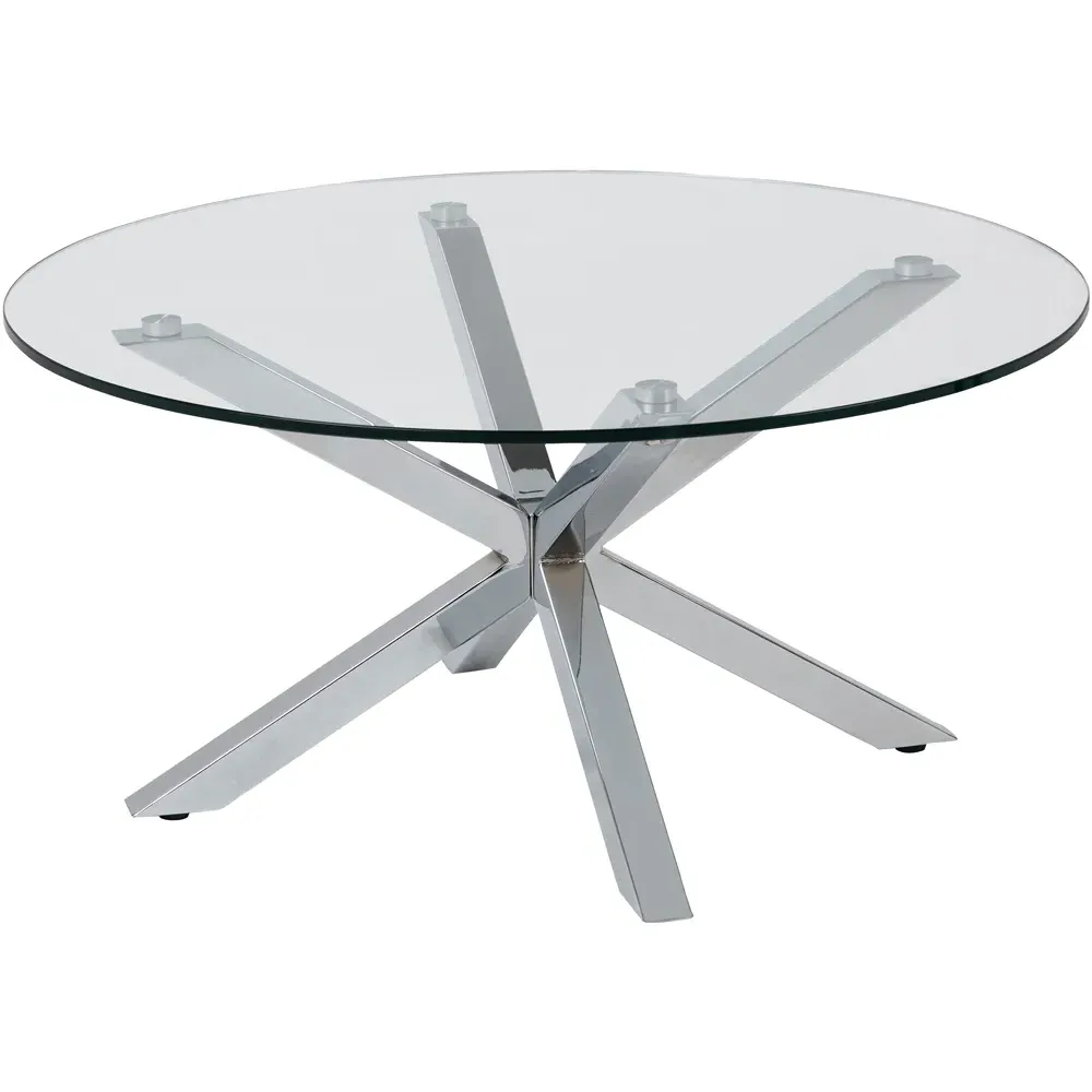 Florence Heaven Round Coffee Table - Silver, Glass