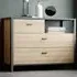 Florence High Rock 3 Drawer Chest of Drawers - Black, Oak