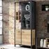 Florence High Rock 4 Door Display Cabinet - Black, Oak
