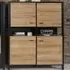 Florence High Rock 4 Door Storage Cabinet - Black, Oak