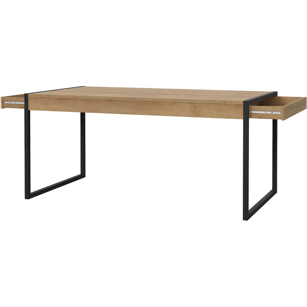 Florence High Rock 4-Seater Dining Table with Storage - Brown, Oak