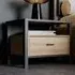 Florence High Rock Bedside Table with Storage - Black, Oak