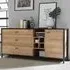 Florence High Rock Single Door 3 Drawer Large Sideboard - Black, Oak