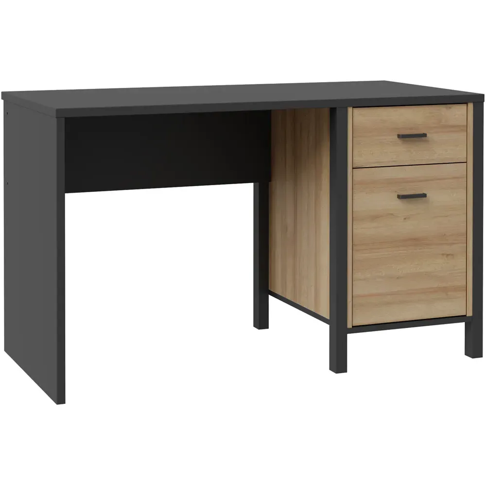 Florence High Rock Single Door Desk - Black, Oak