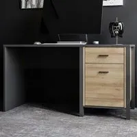 Florence High Rock Single Door Desk - Black, Oak