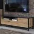 Florence High Rock Single Door TV Unit with Storage - Black, Oak