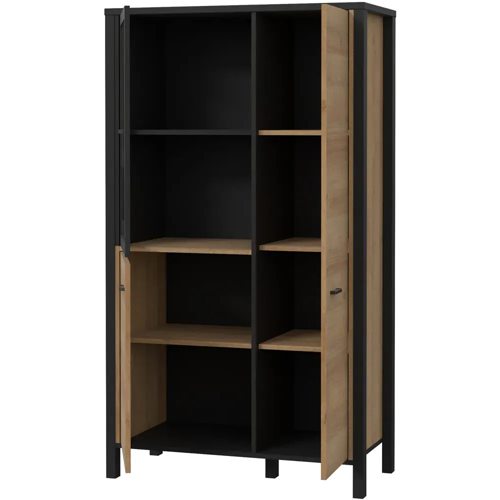 Florence High Rock Small Display Cabinet - Black, Oak