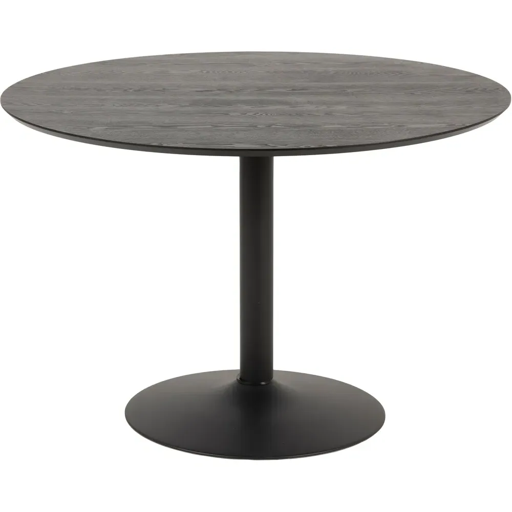 Florence Ibiza Round 4 Seater Dining Table - Black, Ash