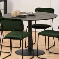 Florence Ibiza Round 4 Seater Dining Table - Black, Ash