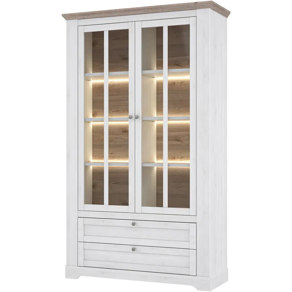 Florence Illopa 2 Door Display Cabinet with Storage - Brown, Oak