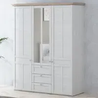 Florence Illopa 3 Door Wardrobe with Storage - Brown, Oak