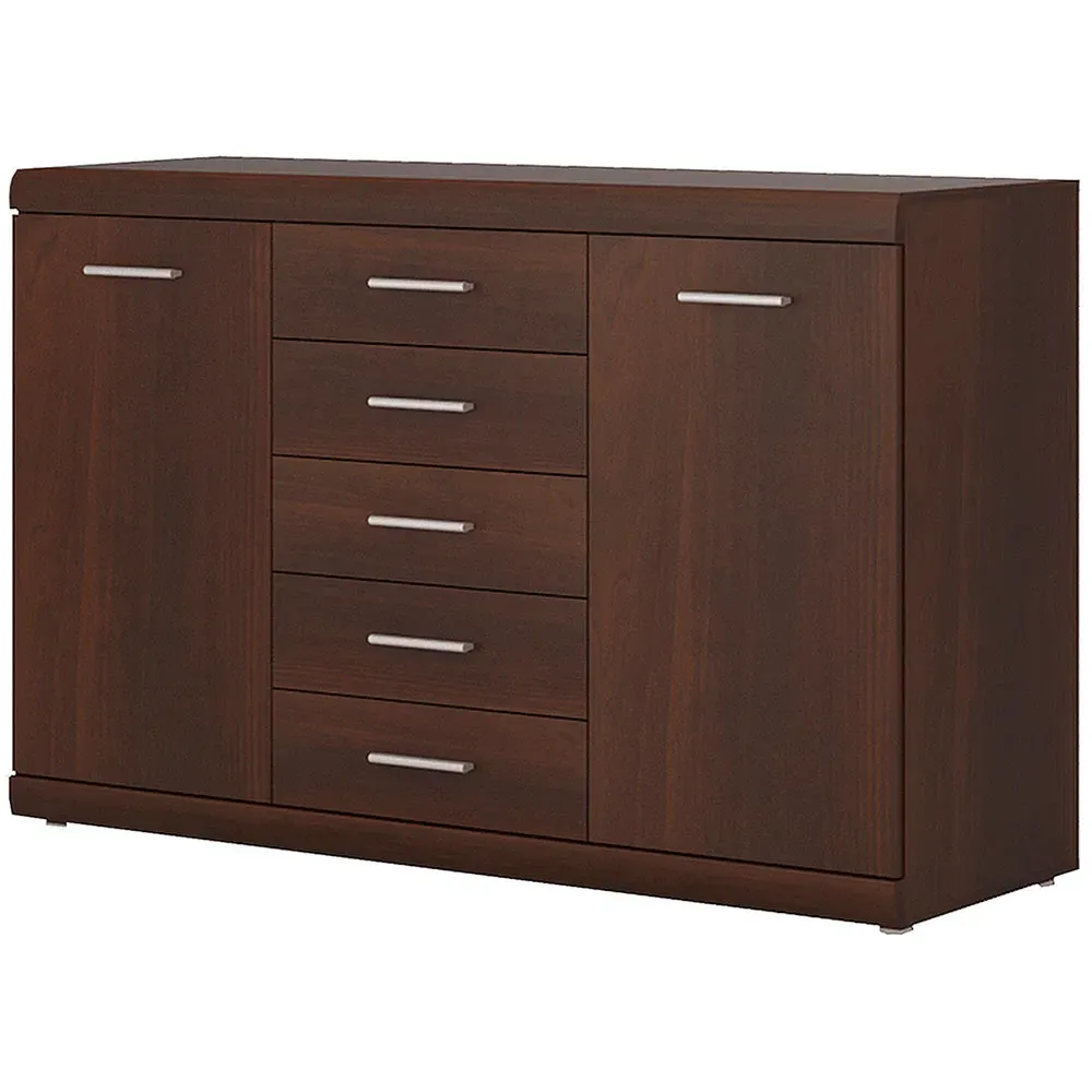 Florence Imperial 2 Door 5 Drawer Sideboard - Dark Mahogany