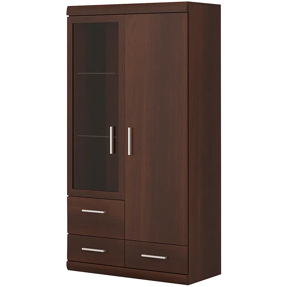 Florence Imperial 2 Door Display Cabinet - Dark Mahogany