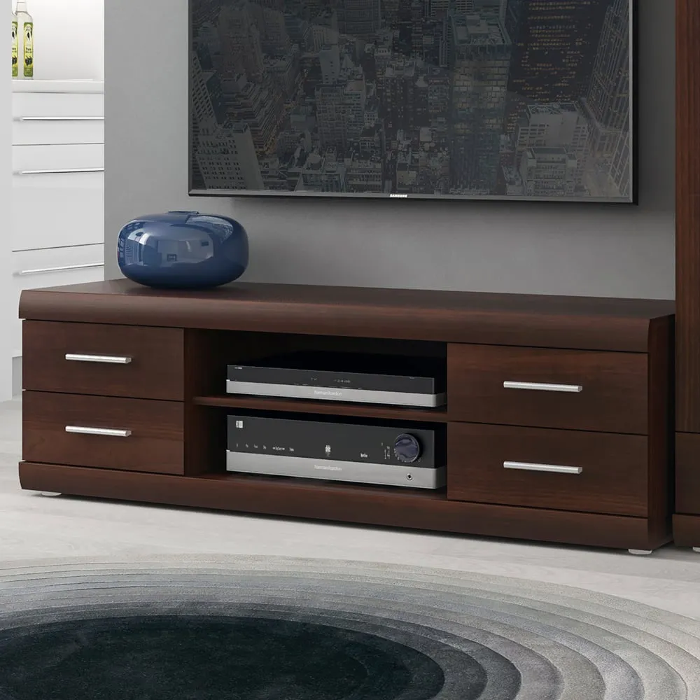 Florence Imperial 4 Drawer Wide TV Unit - Red, Mahogany image