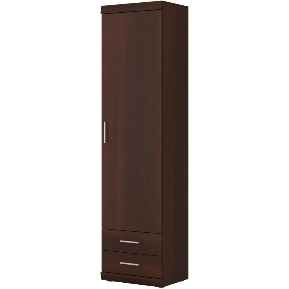 Florence Imperial Single Door 2 Drawer Narrow Cabinet - Dark Mahogany