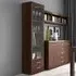 Florence Imperial Single Door 2 Drawer Narrow Glazed Cabinet - Dark Mahogany
