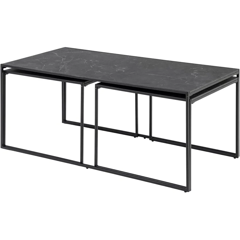 Florence Infinity Nest of Tables Set of 3 - Black
