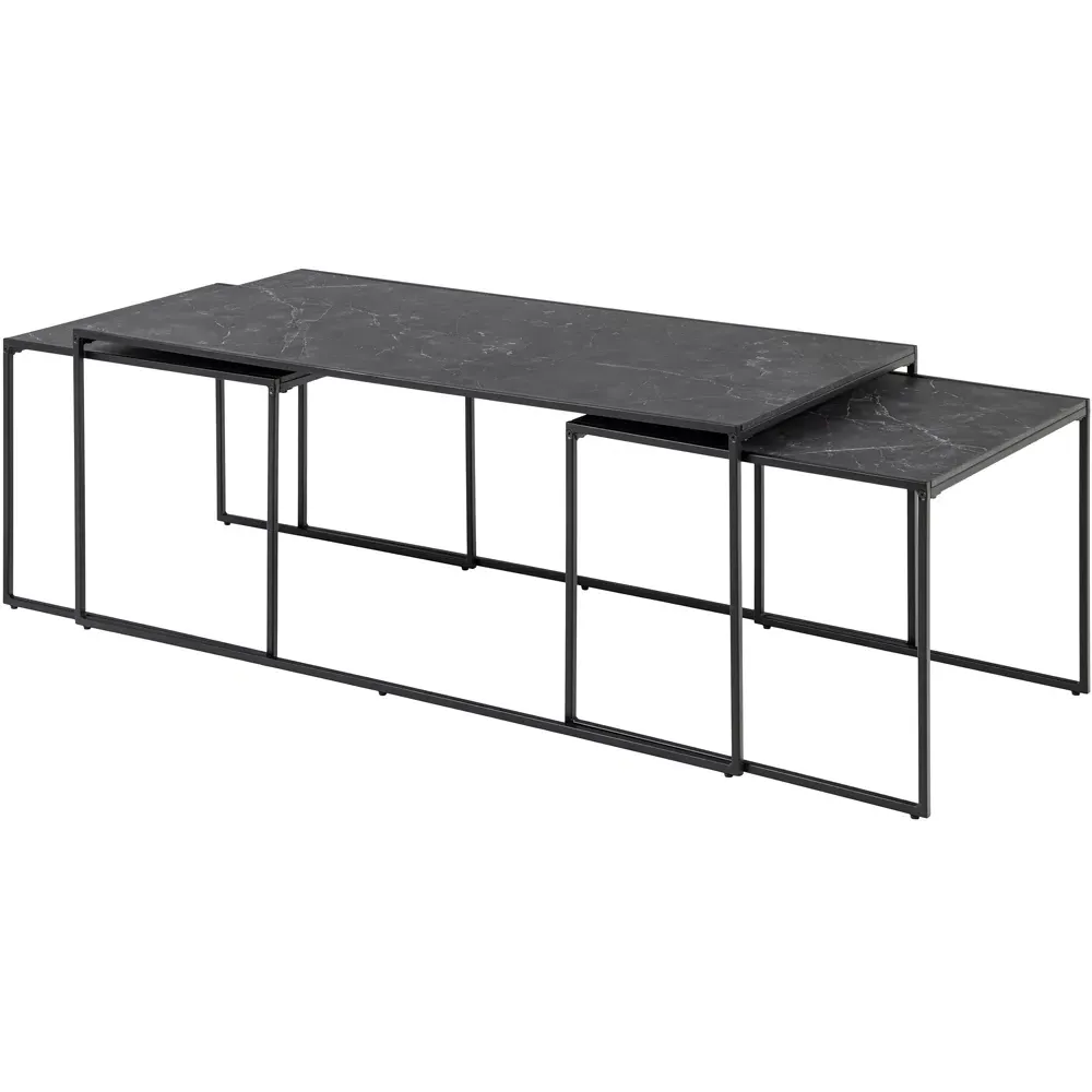Florence Infinity Nest of Tables Set of 3 - Black