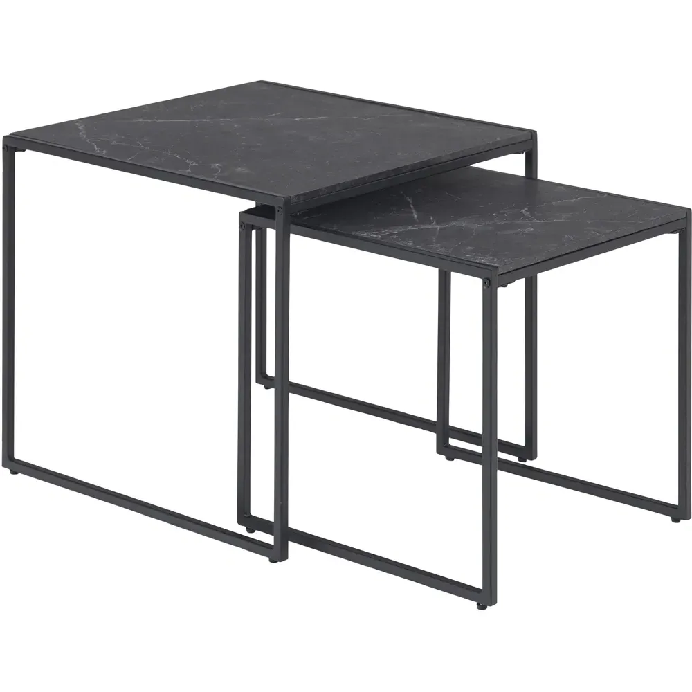Florence Infinity Square Nest of Tables Set of 2 - Black
