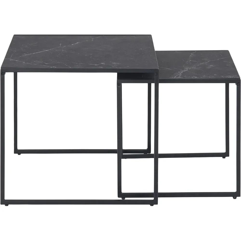 Florence Infinity Square Nest of Tables Set of 2 - Black