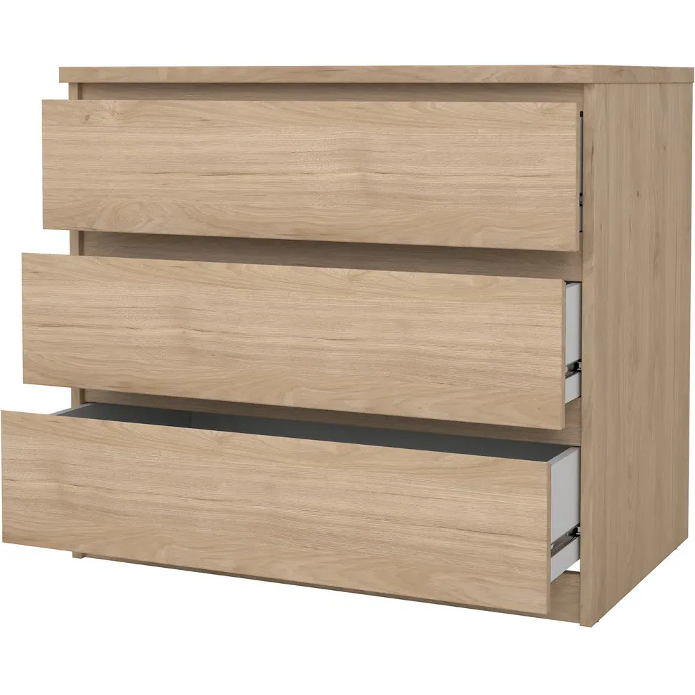 Florence Jackson 3 Drawer Chest of Drawers - Hickory Oak