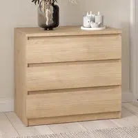 Florence Jackson 3 Drawer Chest of Drawers - Hickory Oak