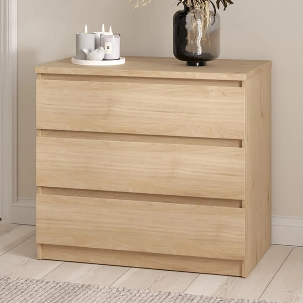 Florence Jackson 3 Drawer Chest of Drawers - Hickory Oak image