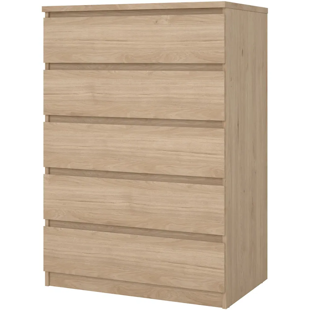 Florence Jackson 5 Drawer Chest of Drawers - Hickory Oak