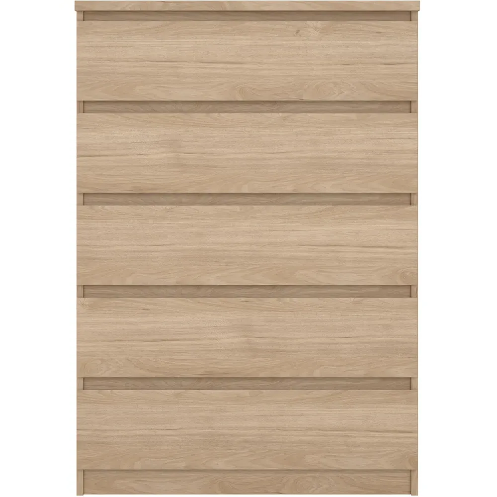 Florence Jackson 5 Drawer Chest of Drawers - Hickory Oak