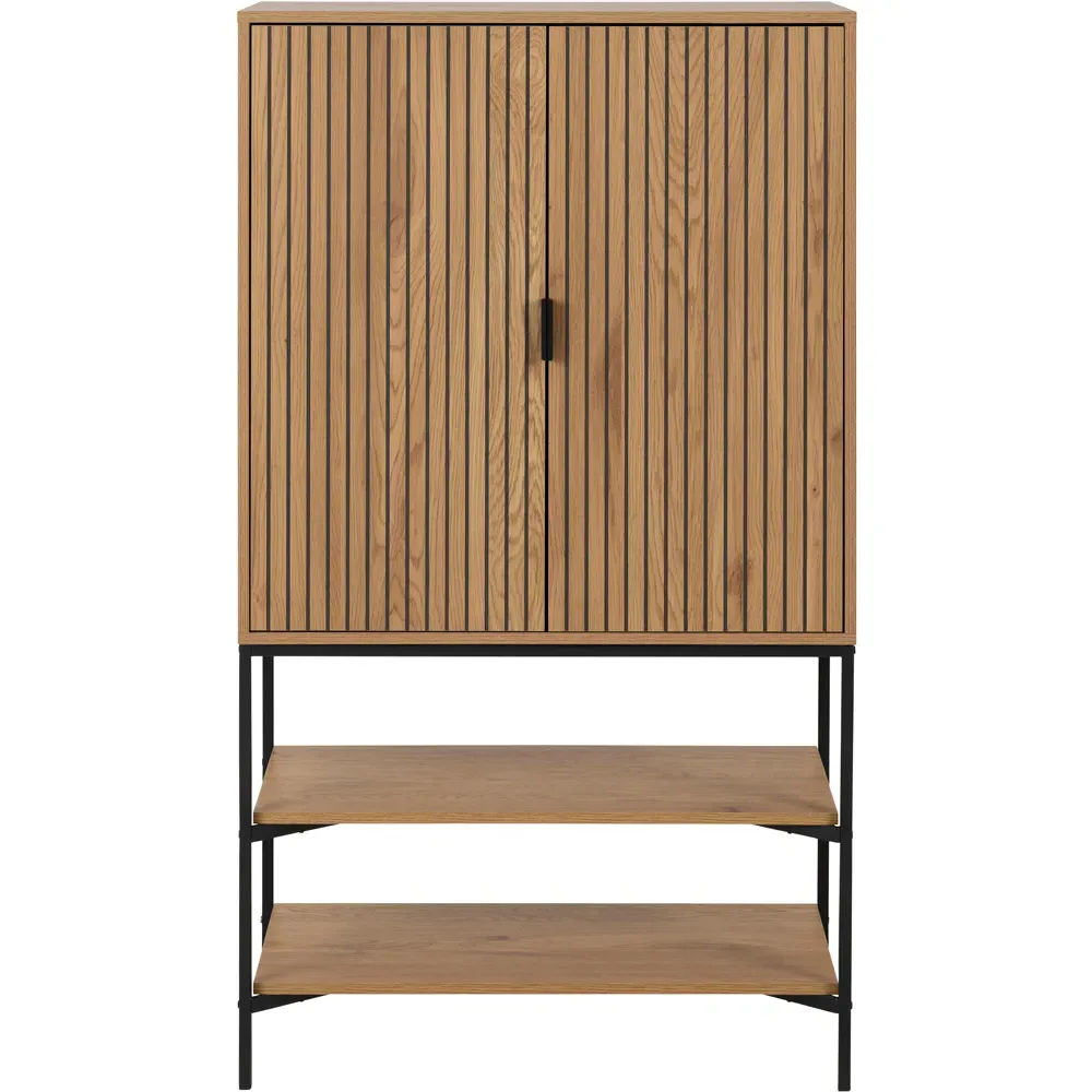 Florence Jaipur 2 Door Storage Cabinet - Wild Oak, Black