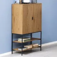 Florence Jaipur 2 Door Storage Cabinet - Wild Oak, Black