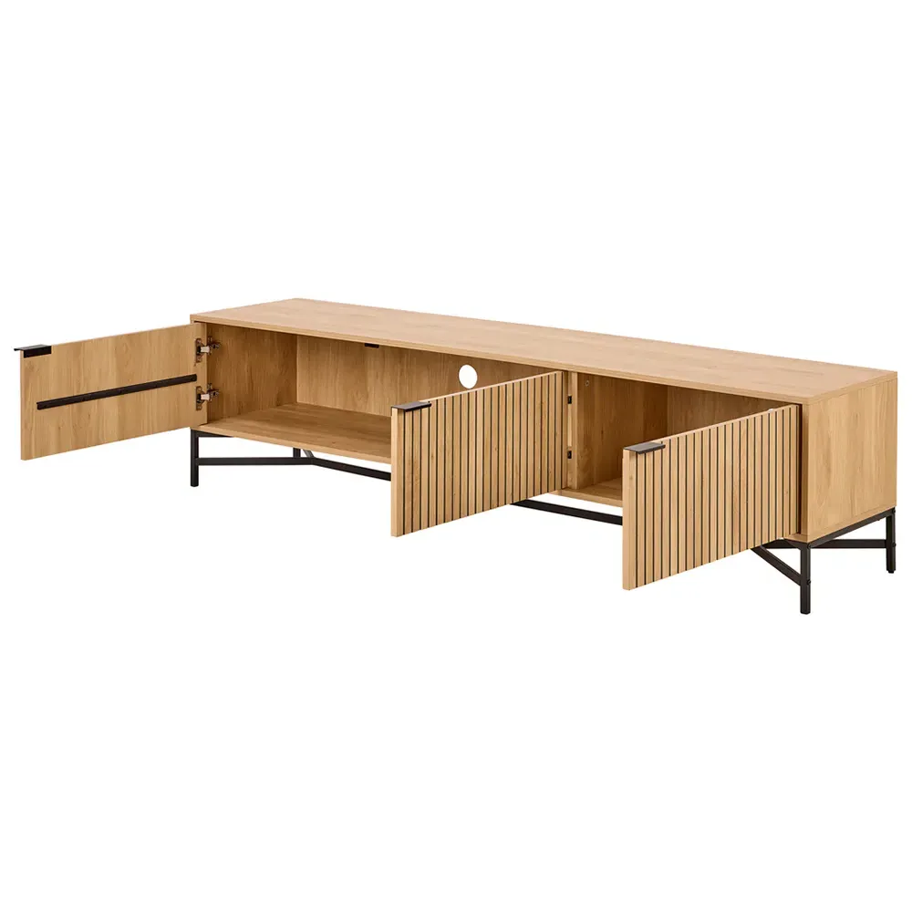 Florence Jaipur 3 Door TV Unit - Oak