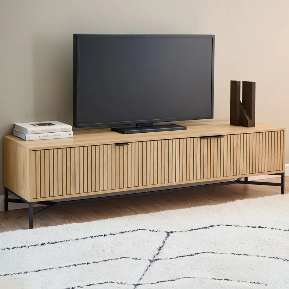 Florence Jaipur 3 Door TV Unit - Oak image